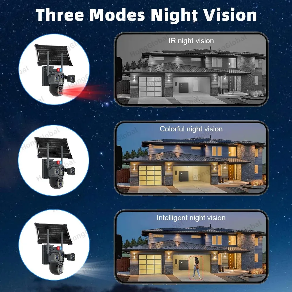 Caméra de surveillance extérieure PTZ – 8MP 4K Wi-Fi à Énergie Solaire