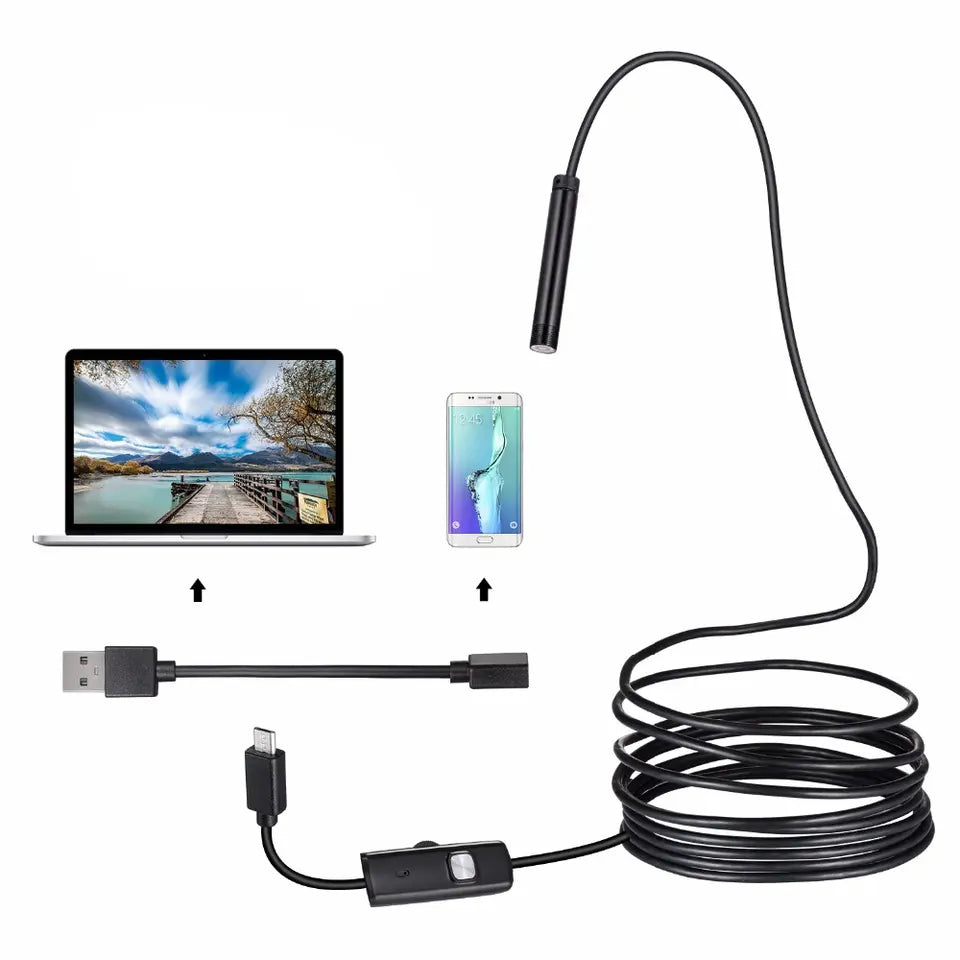 Caméra Endoscopique Android 3 en 1 de 7mm pour Inspection – Longueur 3.5 m