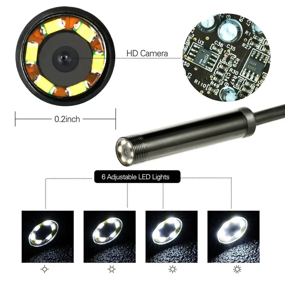 Caméra Endoscopique Android 3 en 1 de 7mm pour Inspection – Longueur 3.5 m