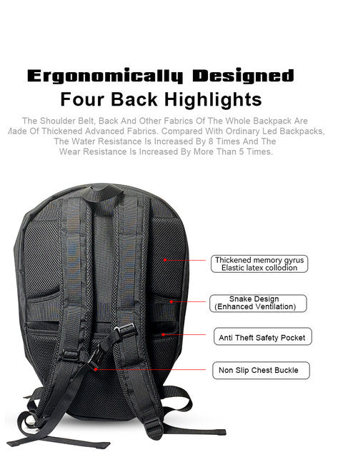 Smart Sac à dos LED Loy Branded Colored Hard Shell 3D DIY Eyes