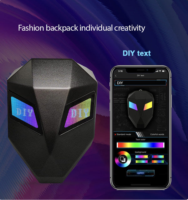 Smart Sac à dos LED Loy Branded Colored Hard Shell 3D DIY Eyes