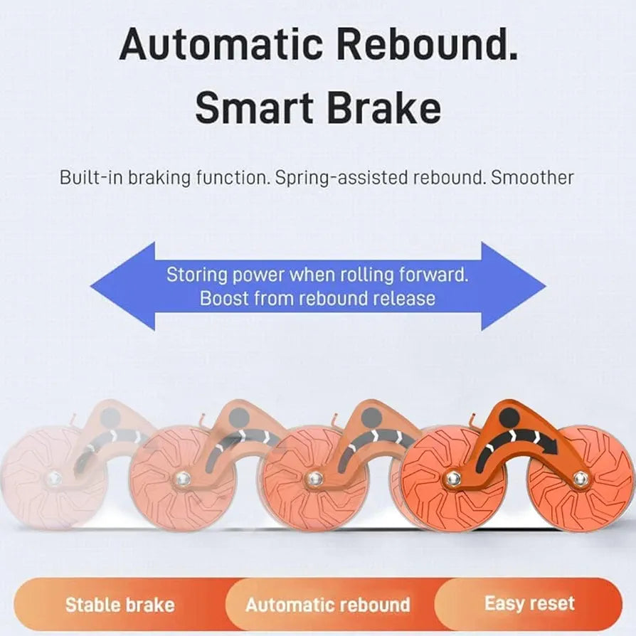 Rouleau abdominal 2 en 1 avec rebond automatique et support ergonomique