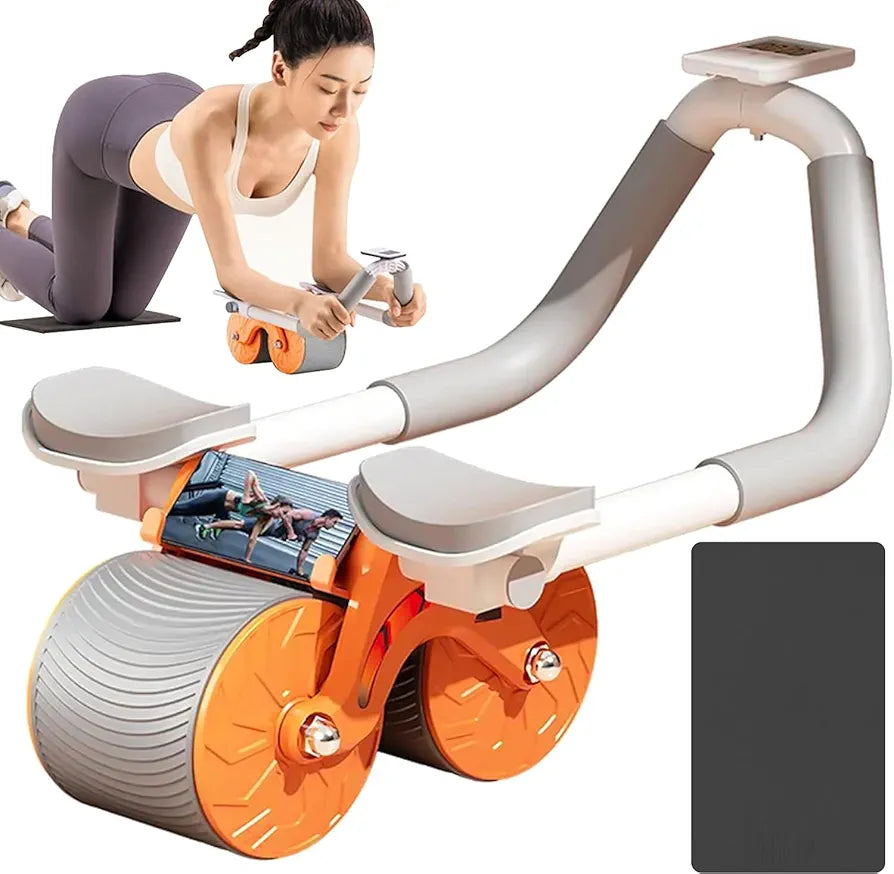 Rouleau abdominal 2 en 1 avec rebond automatique et support ergonomique