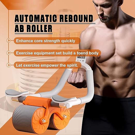 Rouleau abdominal 2 en 1 avec rebond automatique et support ergonomique