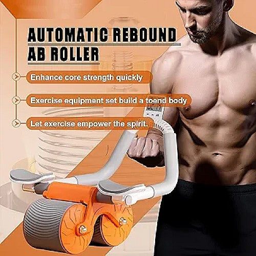 Rouleau abdominal 2 en 1 avec rebond automatique et support ergonomique