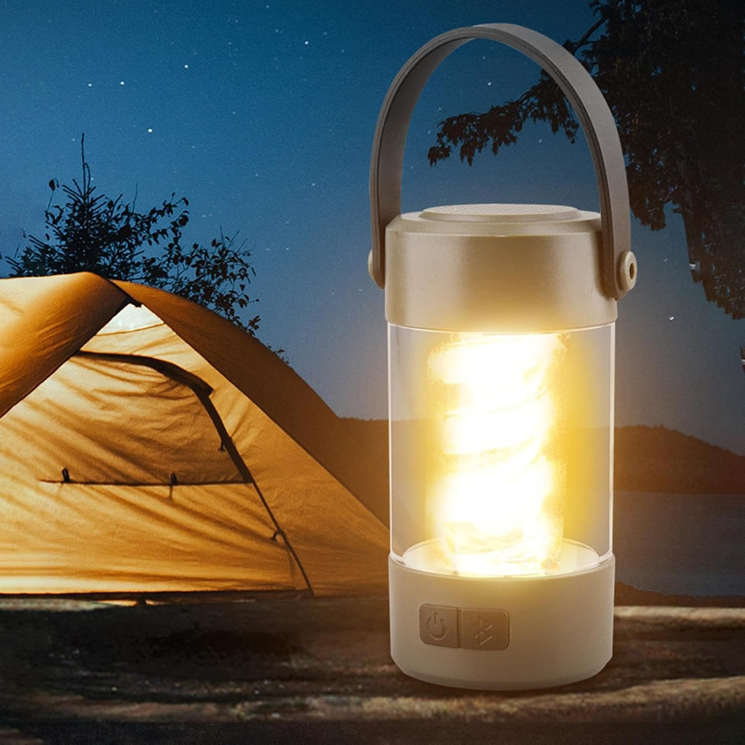 Lampe de Camping Stéréo Bluetooth avec Haut-Parleurs Sans Fil