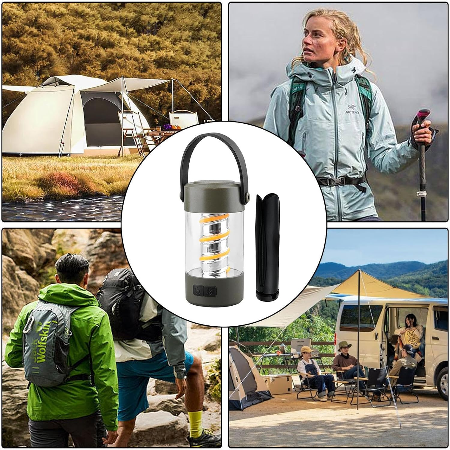 Lampe de Camping Stéréo Bluetooth avec Haut-Parleurs Sans Fil