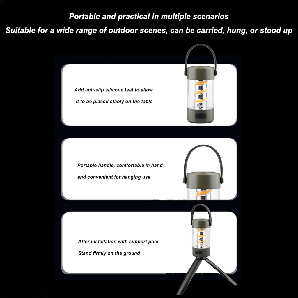 Lampe de Camping Stéréo Bluetooth avec Haut-Parleurs Sans Fil