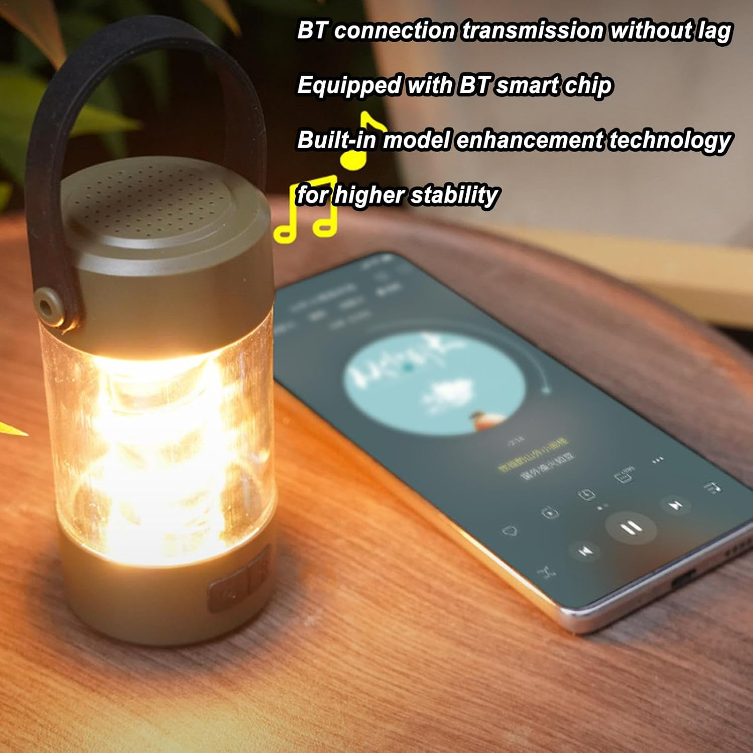 Lampe de Camping Stéréo Bluetooth avec Haut-Parleurs Sans Fil