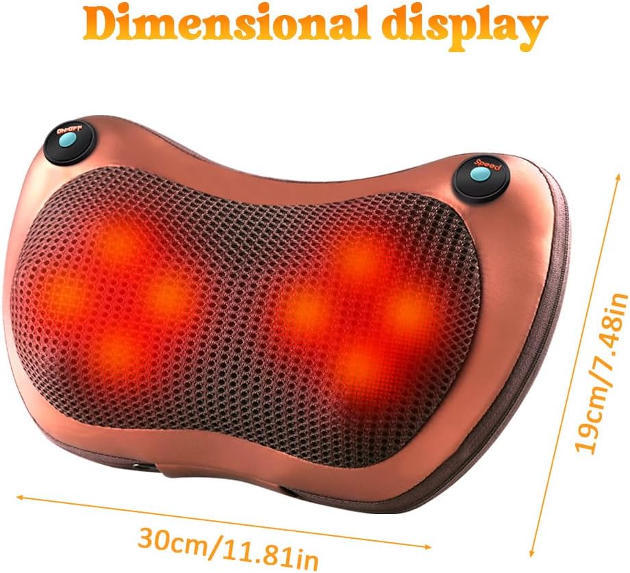 Coussin de Massage Shiatsu Chauffant –  Cou, Dos et Épaules