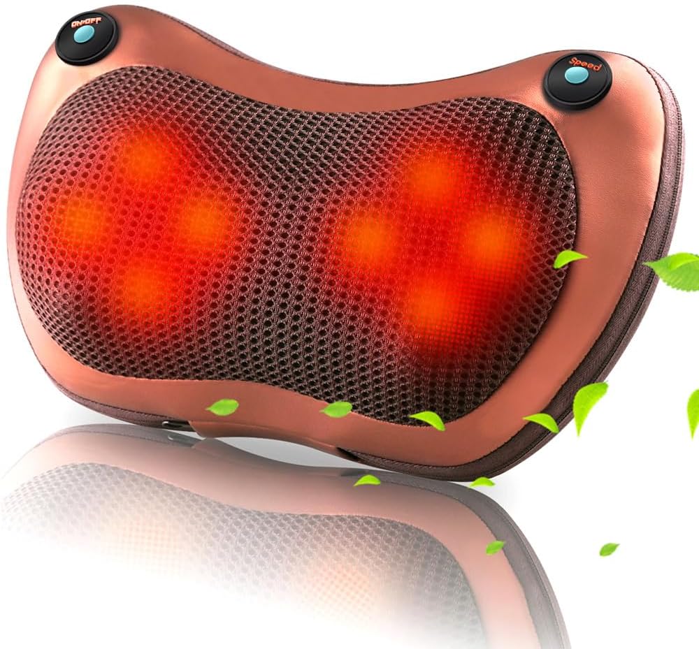 Coussin de Massage Shiatsu Chauffant –  Cou, Dos et Épaules