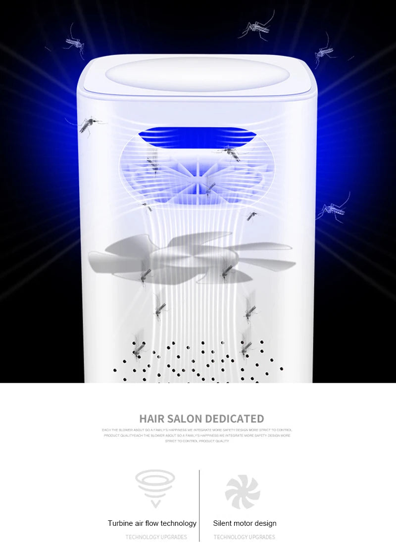 Electronic Square LED Mosquito Killer – Piège intelligent pour moustiques et insectes, silencieux et sûr pour la maison
