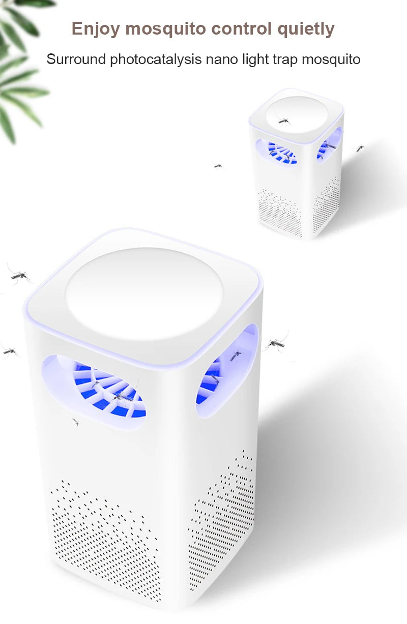 Electronic Square LED Mosquito Killer – Piège intelligent pour moustiques et insectes, silencieux et sûr pour la maison