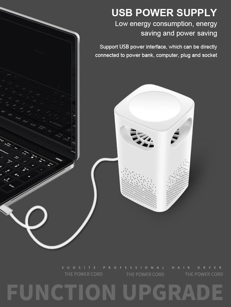 Electronic Square LED Mosquito Killer – Piège intelligent pour moustiques et insectes, silencieux et sûr pour la maison