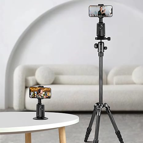 Support Caméra Intelligent Rotatif à 360°-Trépied Suivi Automatique du Visage