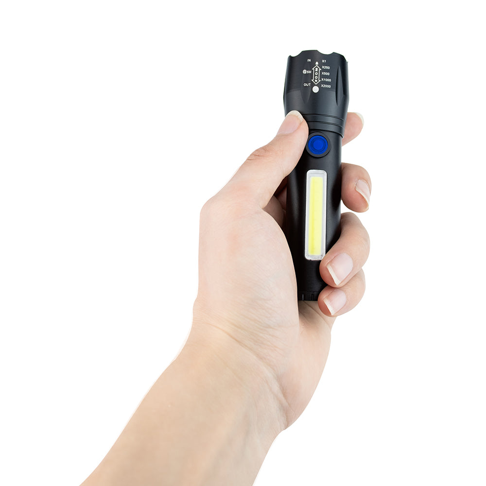 Lampe torche LED COB rechargeable avec boîtier de protection