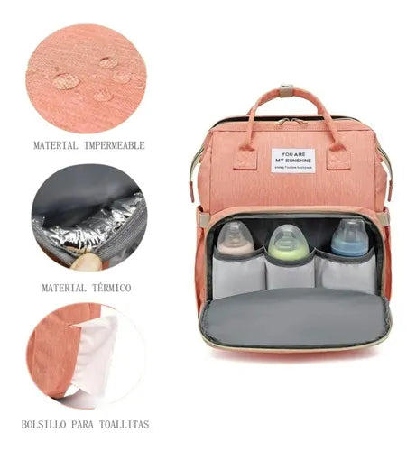 Sac à Dos Maternel 3 en 1 – Sac à Langer, Lit Bébé Portable et Matelas à Langer