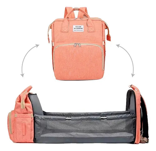 Sac à Dos Maternel 3 en 1 – Sac à Langer, Lit Bébé Portable et Matelas à Langer