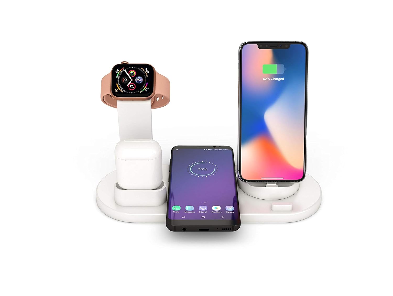 Chargeur Sans Fil Universel W-5057 – Rapide, Compact &amp; Sécurisé 6 en 1