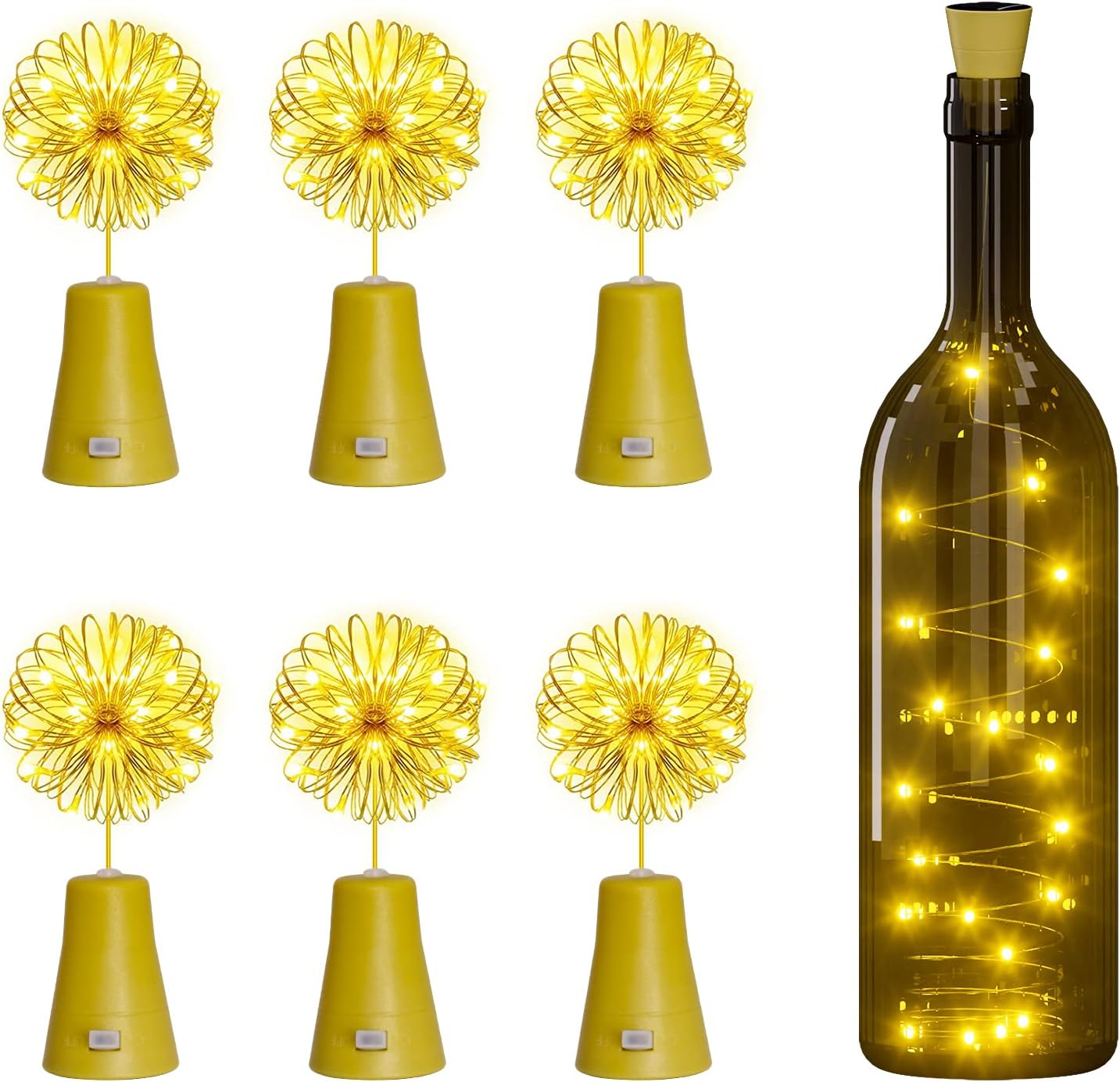 Lot 3 bouchons  2m– 20 LED- Guirlandes Lumineuse Bouteille de vin LED WW