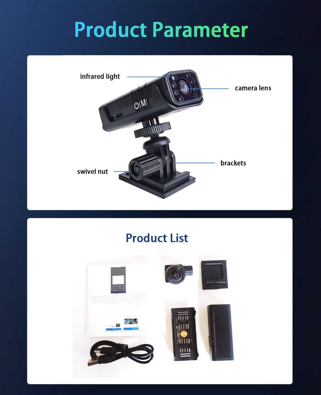 Caméra YELEOKE A10de surveillance Wi‑Fi intérieure/extérieure sans fil