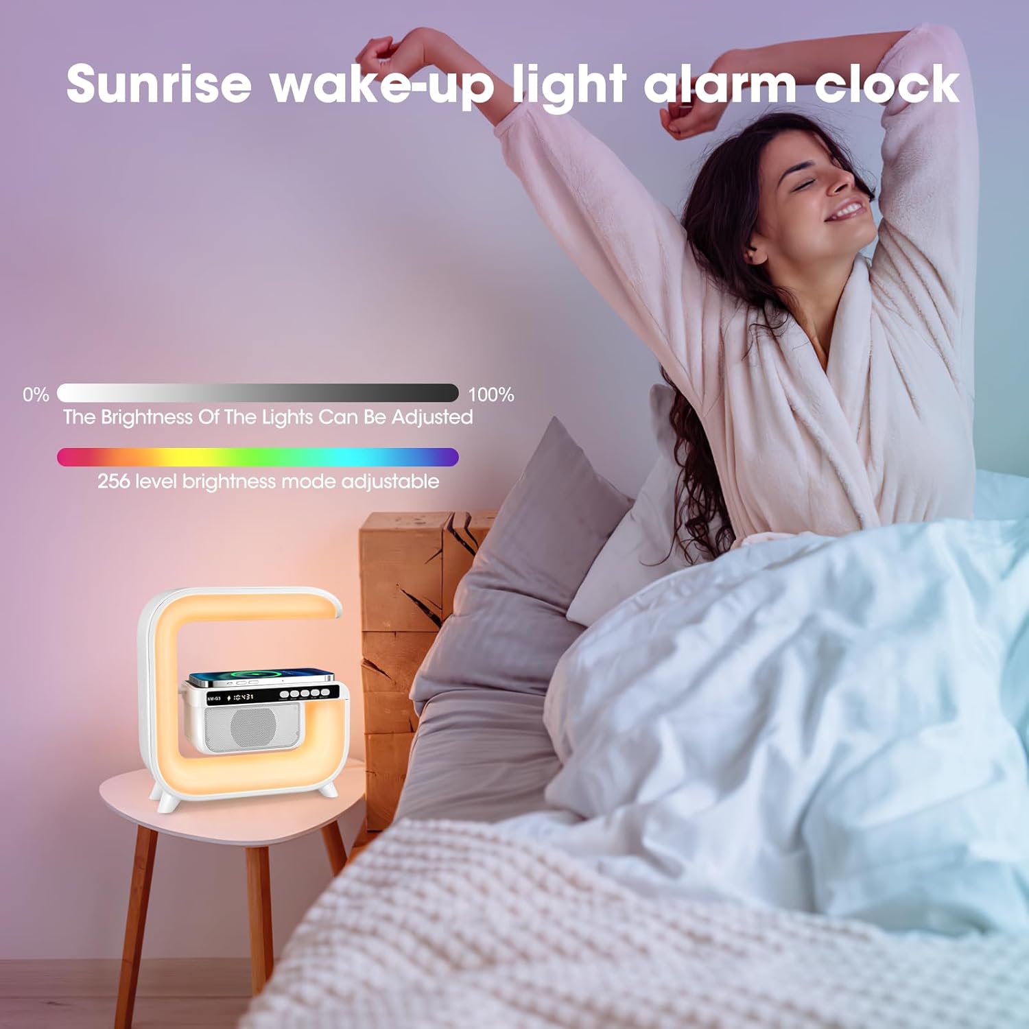 Haut‑parleur avec LED Bluetooth et chargeur sans fil G3 – XM-G3