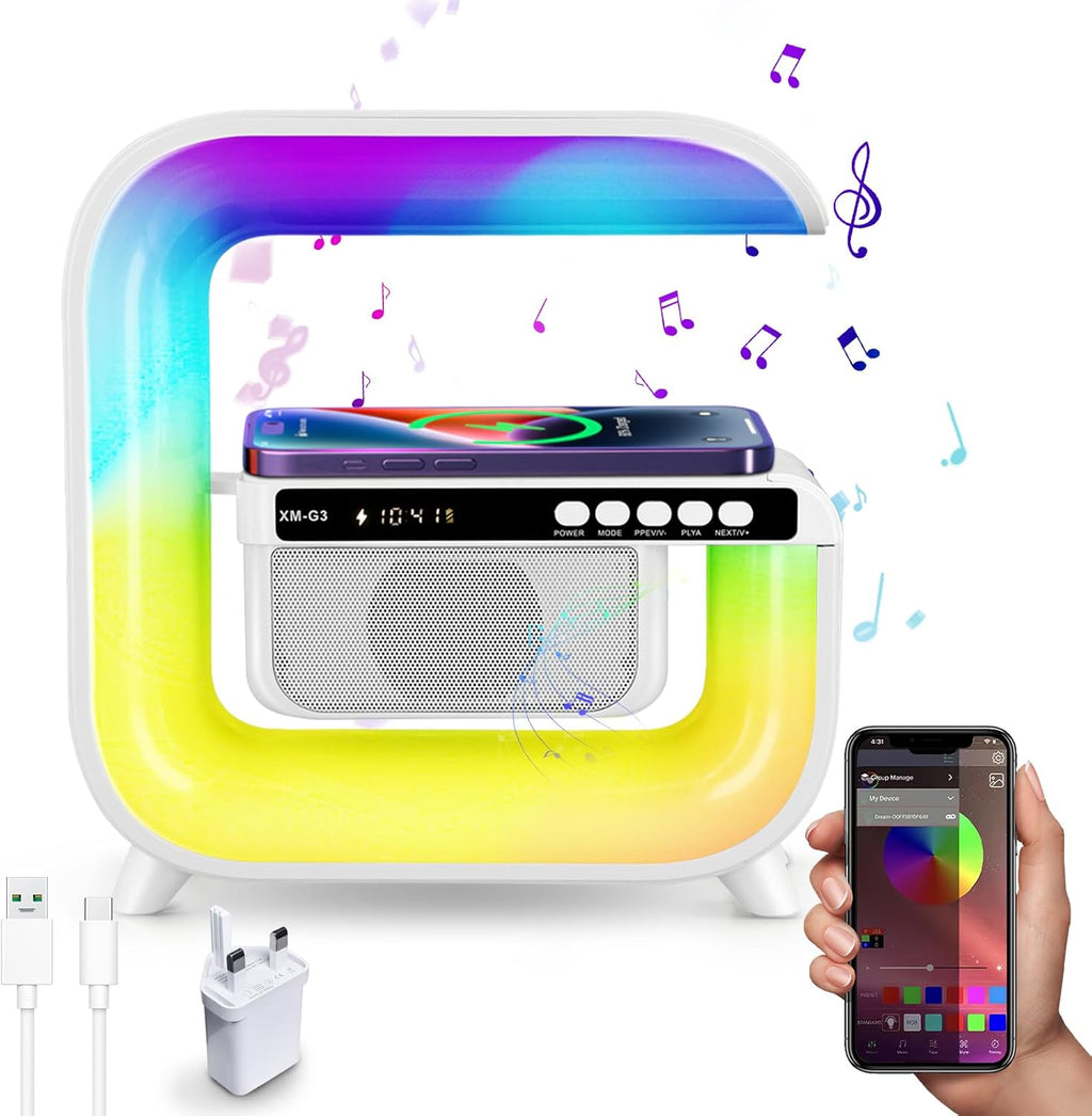 Haut‑parleur avec LED Bluetooth et chargeur sans fil G3 – XM-G3