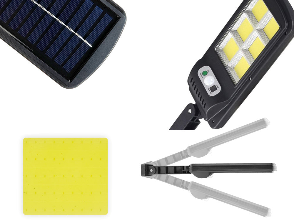 Lampe solaire extérieure avec panneau solaire intégré et 120 LEDs COB