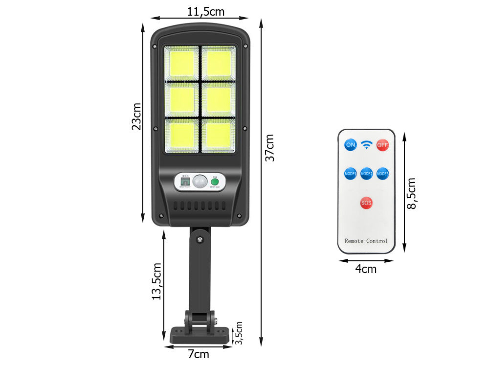 Lampe solaire extérieure avec panneau solaire intégré et 120 LEDs COB