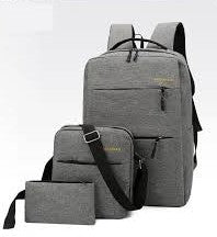 Set 3 pcs Sac a dos + USB laptop Backpack