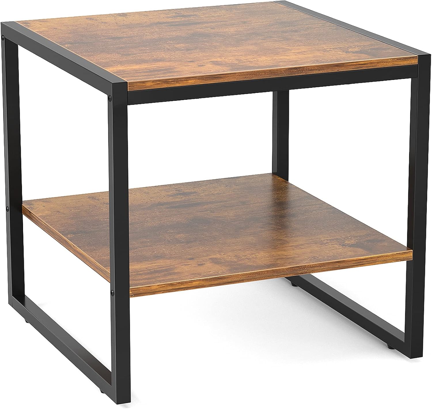 Table d'appoint-Bois MDFbrun-Acier Noir-HxLxP(40x35x35)cm